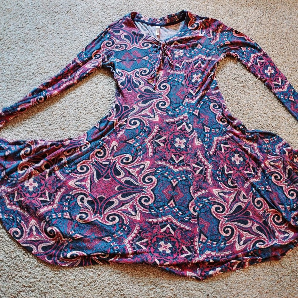 Beautiful Maroon Patterned Dress